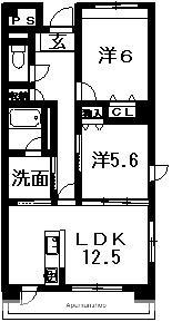 エスポワール(2LDK/3階)の間取り写真