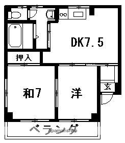エクセルハイツ(2DK/3階)の間取り写真