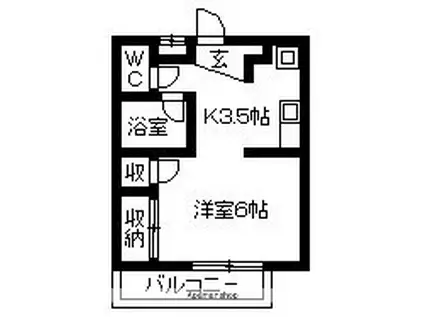 エクセレント101チュミック(1DK/1階)の間取り写真