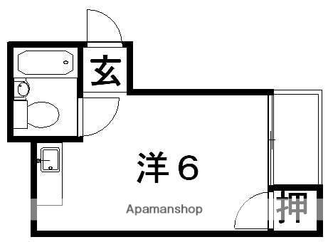 ベルヴェルハウス(ワンルーム/4階)の間取り写真