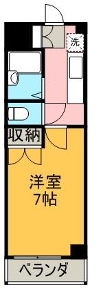 ハッピーハイツ田宮(1K/3階)の間取り写真