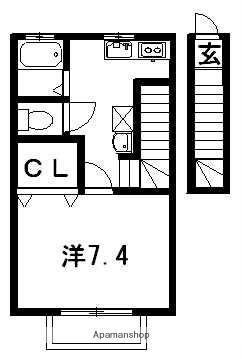 さくらま荘(1K/2階)の間取り写真