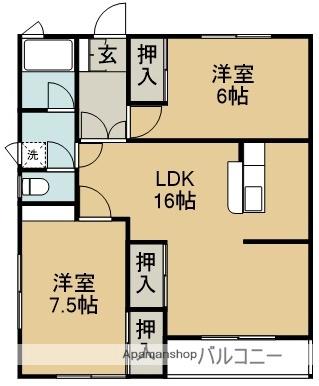 ピュアハイツ(2LDK/1階)の間取り写真