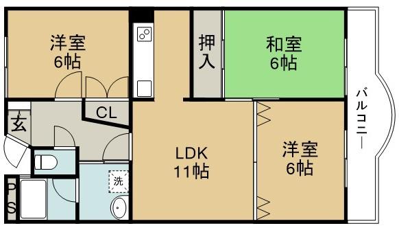 アーバンコート論田(3LDK/4階)の間取り写真
