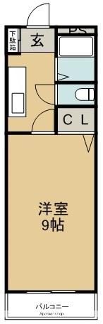 プレジデント吉野本町(1K/2階)の間取り写真