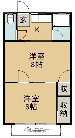 瑞風マンション(2K/1階)の間取り写真