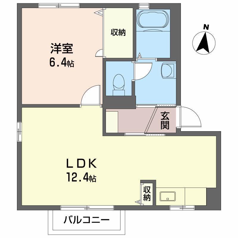 ハミングタウンⅦ(1LDK/2階)の間取り写真