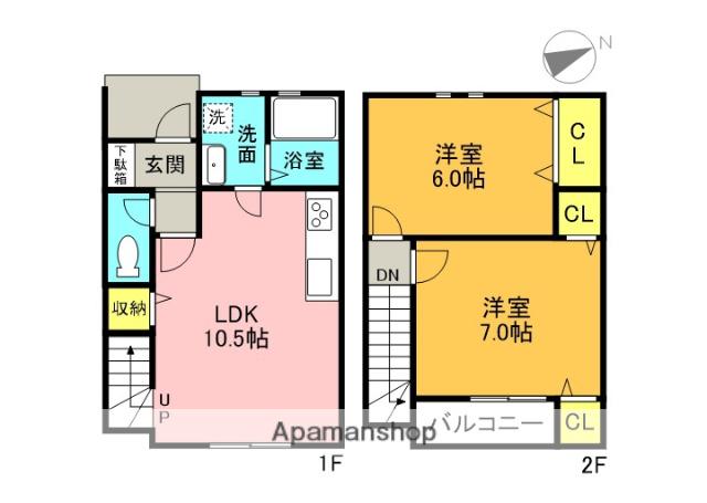 サンステージ八万Ⅱ(2LDK)の間取り写真