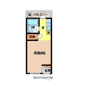 コーポ・ハッピー(ワンルーム/1階)の間取り写真