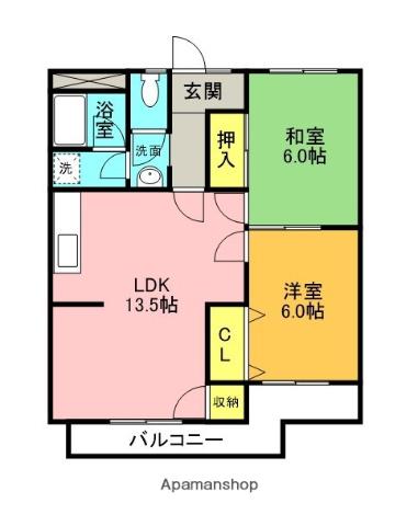 ロイヤルグレースコーポ阿部(2LDK/1階)の間取り写真
