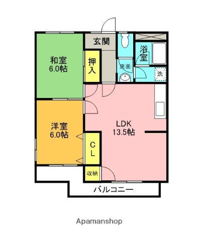 ロイヤルグレースコーポ阿部(2LDK/3階)の間取り写真