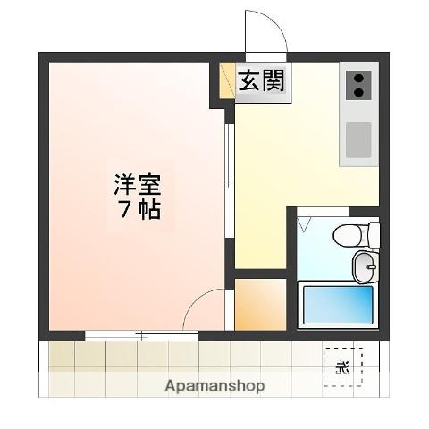 コーポ岡本(1K/2階)の間取り写真