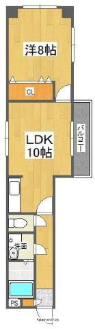 ピッコロカーザ セコンダ(1LDK/3階)の間取り写真