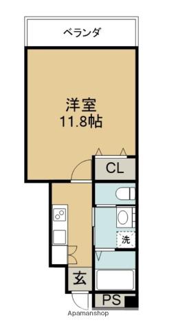 ピース・スクエア羽ノ浦A(1K/1階)の間取り写真