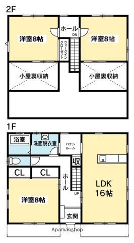 高徳線 勝瑞駅 徒歩48分 2階建 築11年(3LDK)の間取り写真