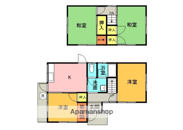 徳島線 蔵本駅 徒歩15分 2階建 築49年(4DK)の間取り写真