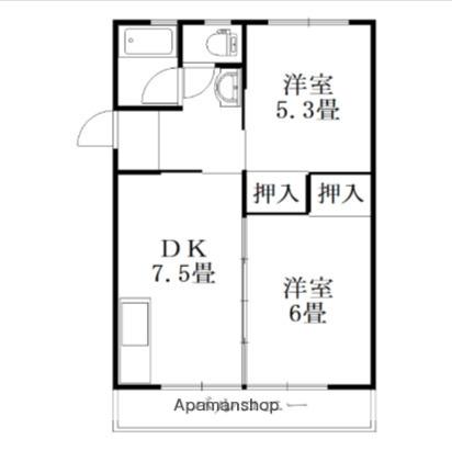 第2三宅ビル(2DK/5階)の間取り写真