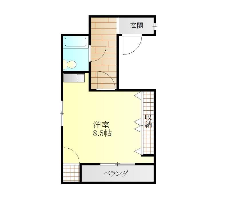 松村ビル(ワンルーム/4階)の間取り写真