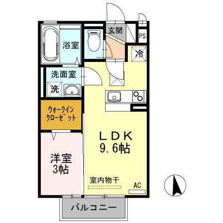 カーサ・フェリオ南佐古(1LDK/1階)の間取り写真