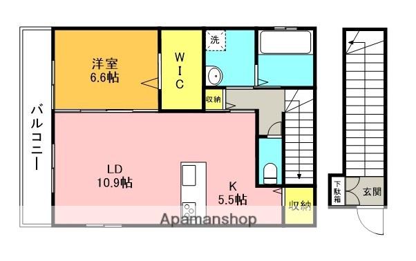 ヴィラ リッシュ(1LDK/2階)の間取り写真