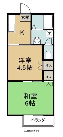AWA HOME2(2K/2階)の間取り写真