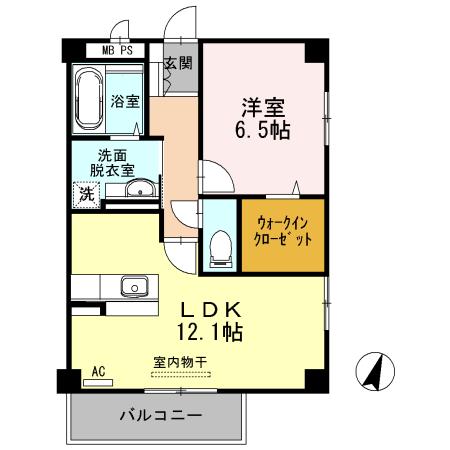 モンプリミエ ルラシオン I(1LDK/1階)の間取り写真