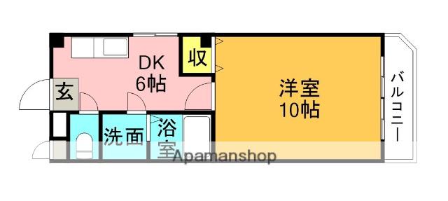 アーバンノエル(1DK/2階)の間取り写真