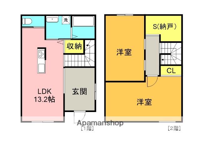 高徳線 吉成駅 徒歩87分 2階建 築2年(2SLDK)の間取り写真