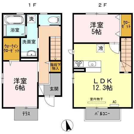 ＣＡＳＡ　Ｋ＆Ｋ　Ｉ(2LDK)の間取り写真
