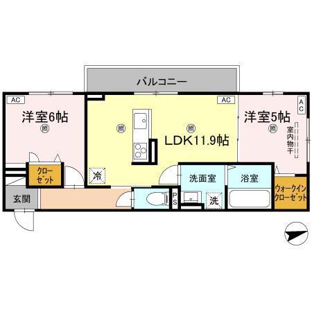 エムフルージュ(2LDK/2階)の間取り写真