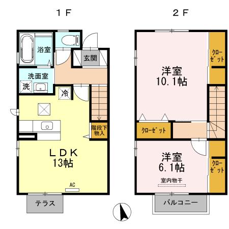 ウィズ　城南　Ｅ棟(2LDK)の間取り写真