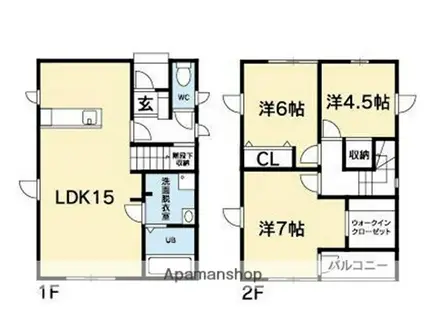 高徳線 佐古駅 徒歩11分 2階建 築13年(3LDK)の間取り写真