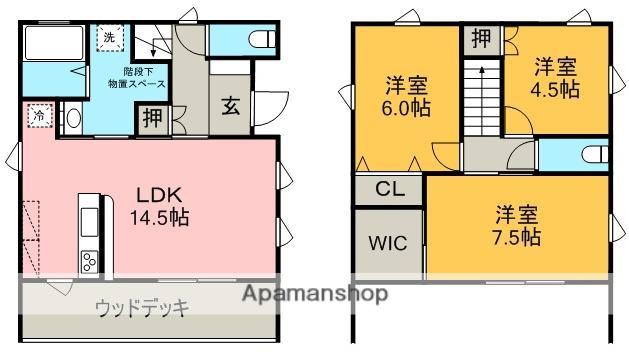 徳島線 徳島駅 徒歩27分 2階建 築13年(3LDK)の間取り写真