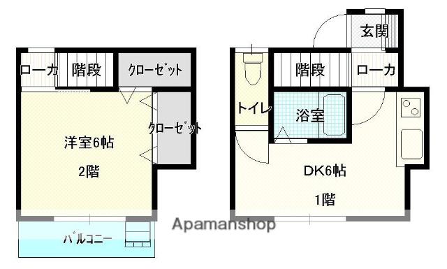 ヒルブライトンA(1DK/1階)の間取り写真
