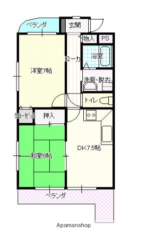 アクティー川島(2DK/4階)の間取り写真