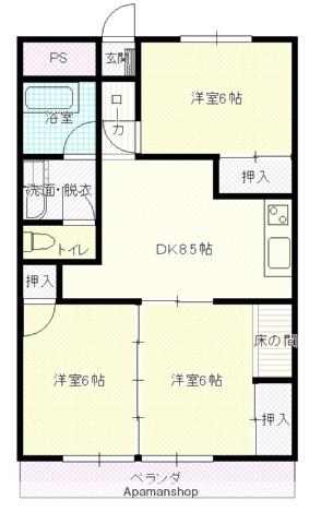 パールハイツ(3DK/3階)の間取り写真