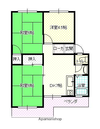 武智マンション(3DK/3階)の間取り写真