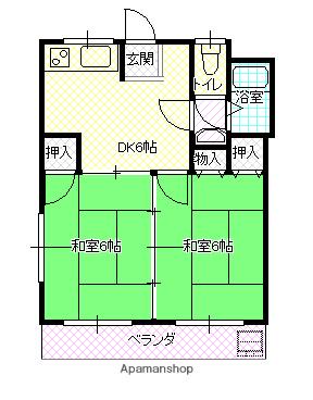 ハイツ太田(2DK/3階)の間取り写真