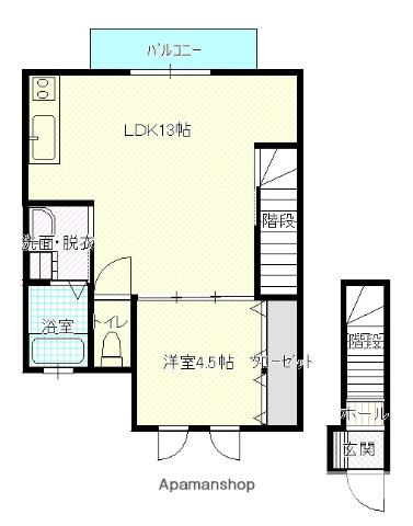 シャーメゾン先須賀(1LDK/2階)の間取り写真