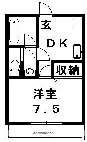 メゾン八千代(1DK/1階)の間取り写真