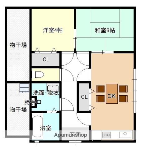 徳島線 牛島駅 徒歩25分 1階建 築27年(2DK)の間取り写真