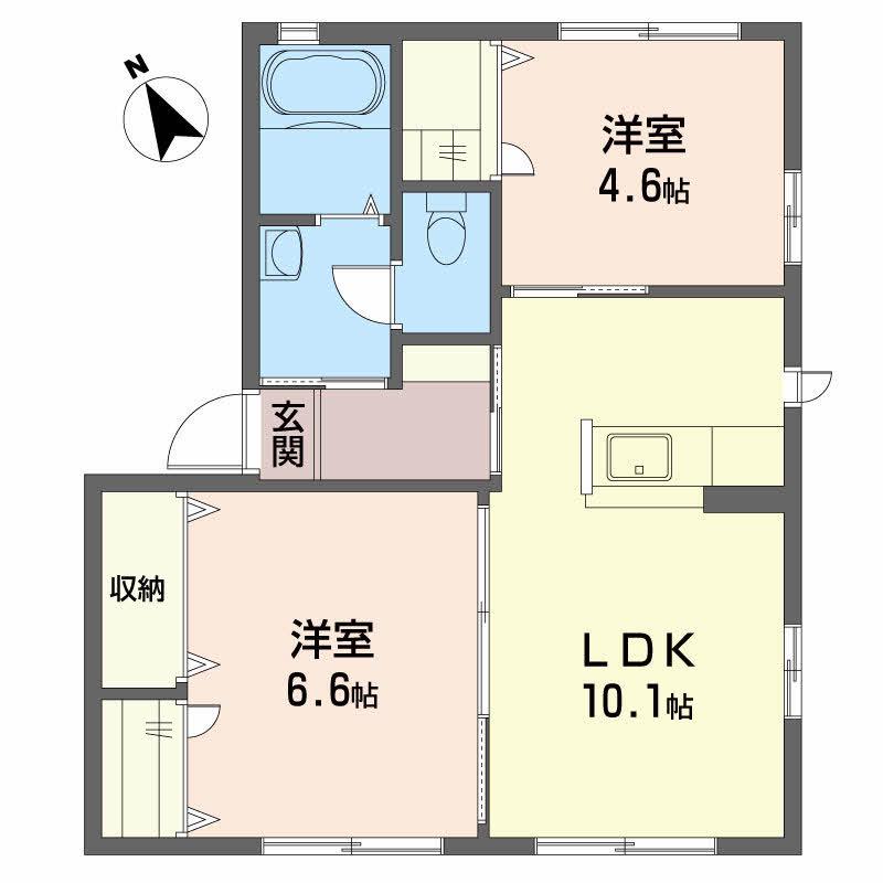 シャーメゾンソレイユD(2LDK/1階)の間取り写真