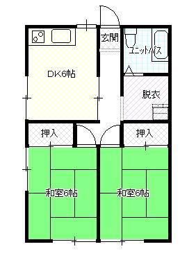 河野アパート(2DK/1階)の間取り写真
