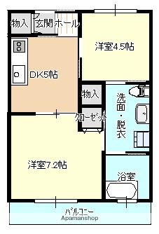 レジデンスIKOI(2DK/1階)の間取り写真