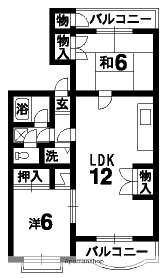 第2小西ビル(2LDK/1階)の間取り写真