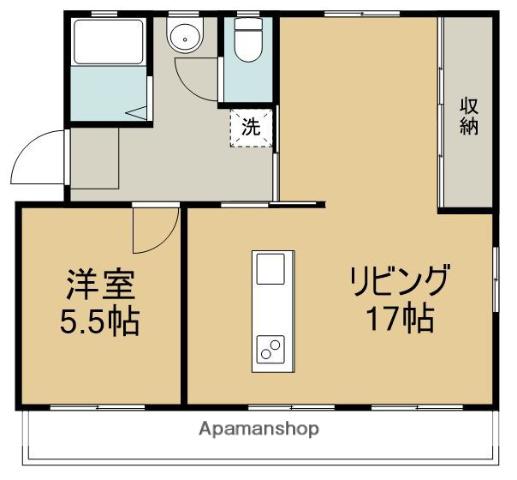 青井ビル(1LDK/2階)の間取り写真