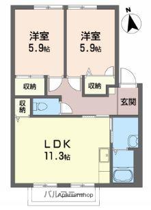 ドミール富永(2LDK/2階)の間取り写真