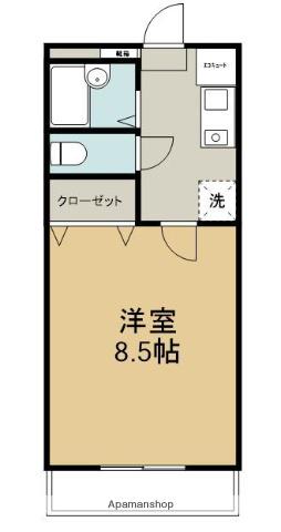 エクラフェリーク(1K/1階)の間取り写真