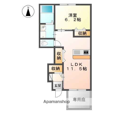 ヴィクトワールア(1LDK/1階)の間取り写真