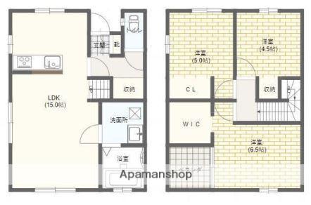 徳島県徳島市 2階建 築11年(3LDK)の間取り写真